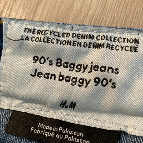 90s Baggy Jeans by H&M Wide Leg Recycled Denim - Picture 3 of 5